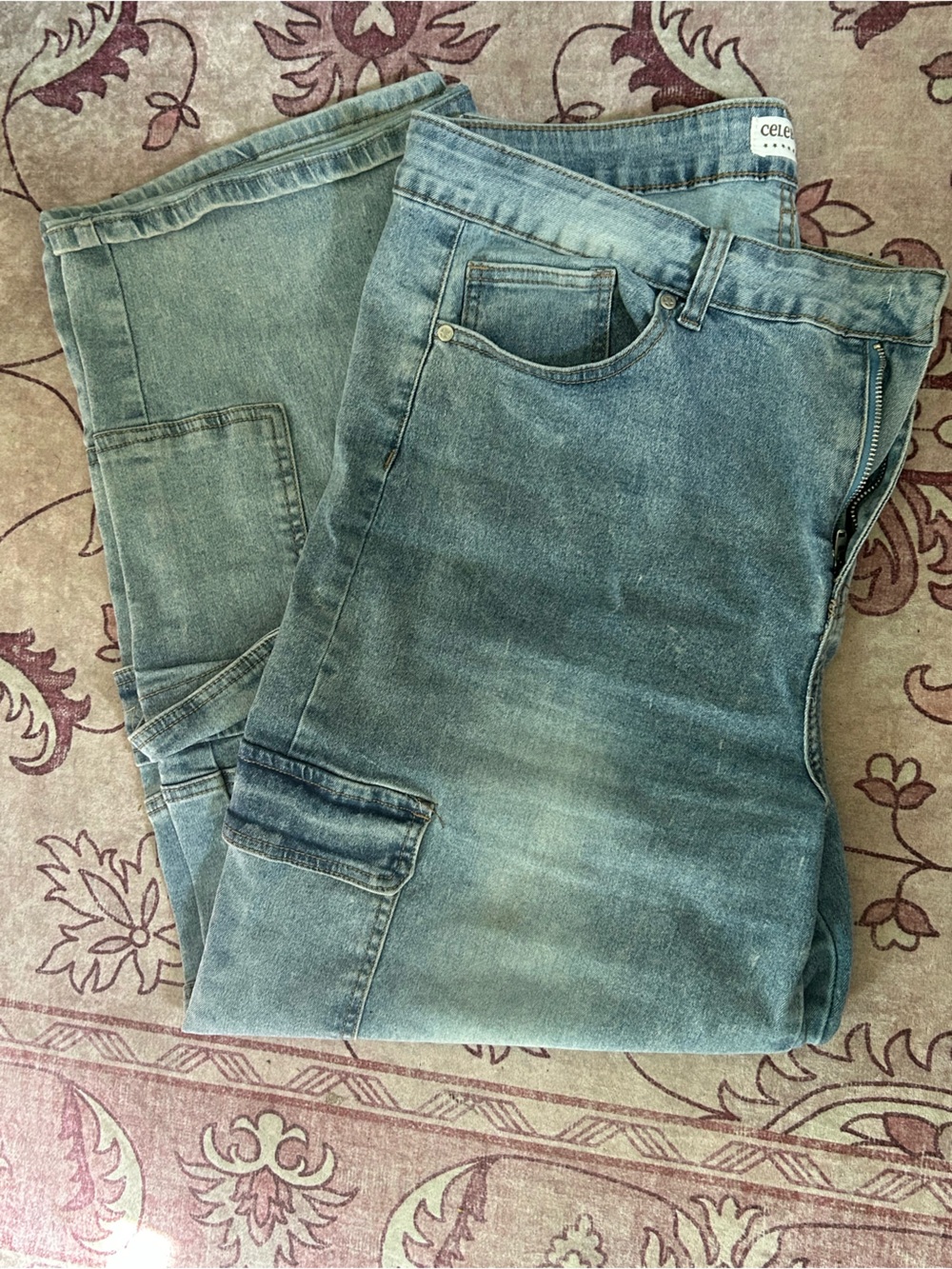 Men's Blue Denim Jeans - Classic Washed Look